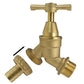 Brass Bib Tap Kit with Barb/Quick Connect Outlet, ½” and ¾” BSP Thread Inlet