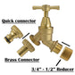 Brass Bib Tap Kit with Barb/Quick Connect Outlet, ½” and ¾” BSP Thread Inlet