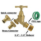 Brass Bib Tap Kit with Barb/Quick Connect Outlet, ½” and ¾” BSP Thread Inlet
