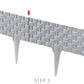 Lawn Edging, Plastic Palisade Rattan Effect, 2.4m, Black