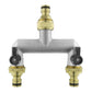Two Way Tap Splitter Brass 3/4" BSP with 3x Quick Connect 1/2" Hose Connectors