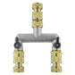 Two Way Tap Splitter Brass 3/4" BSP with 3x Quick Connect 1/2" Hose Connectors
