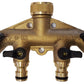 4-Way Manifold with Valves & Snap-On Outlets Brass