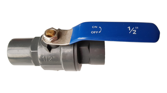 PP 1/2" BSPF Stopcock with Stainless Steel Ball Valve and Handle