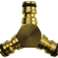 3 Way Male Snap-On Connector Brass