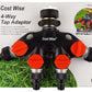 4 Way Tap Connector with Valves Metal