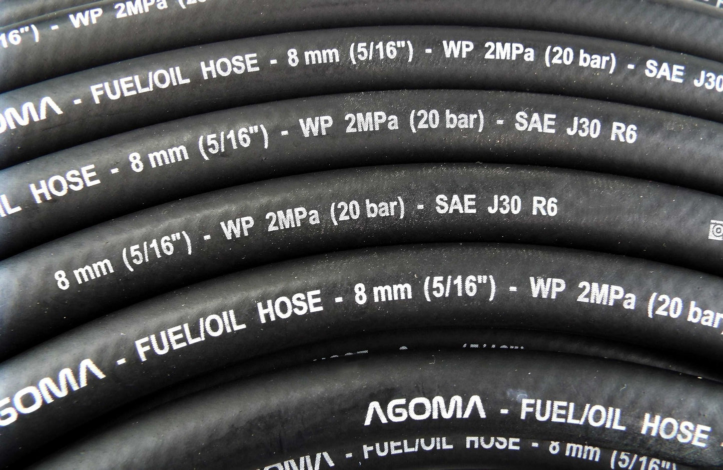 X001N0EQTZ x50, 8mm Fuel Hose – Reinforced Rubber Hose for Fuel, Diesel, Petrol, Water – Oil-Resistant Flexible Pipe for Engine Fuels, Industrial Use – 2m Reinforced Rubber Pipe Hose. Set by MYPURECORE