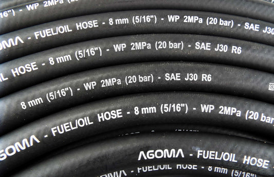 X001N0EQTZ x50, 8mm Fuel Hose – Reinforced Rubber Hose for Fuel, Diesel, Petrol, Water – Oil-Resistant Flexible Pipe for Engine Fuels, Industrial Use – 2m Reinforced Rubber Pipe Hose. Set by MYPURECORE