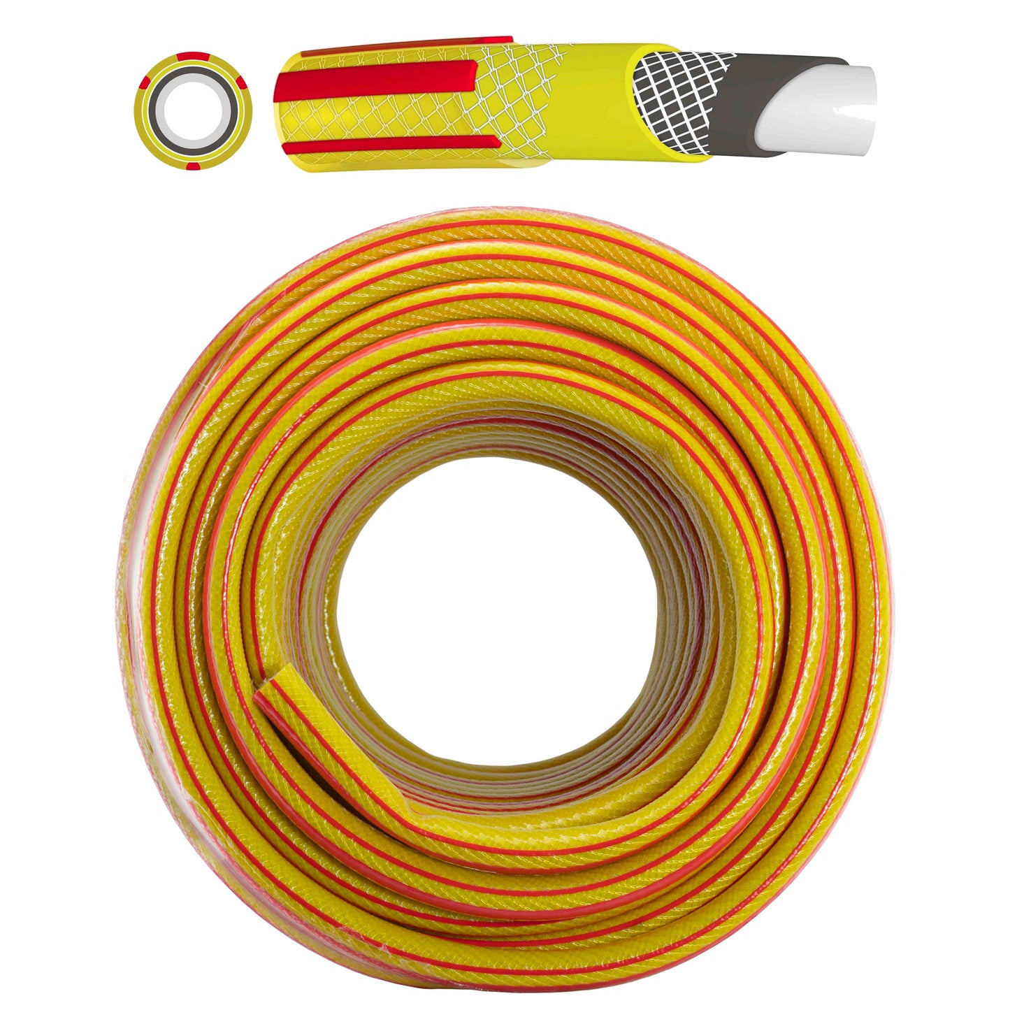 Premium Garden Hose 6-Layer 1/2" Pipe Yellow