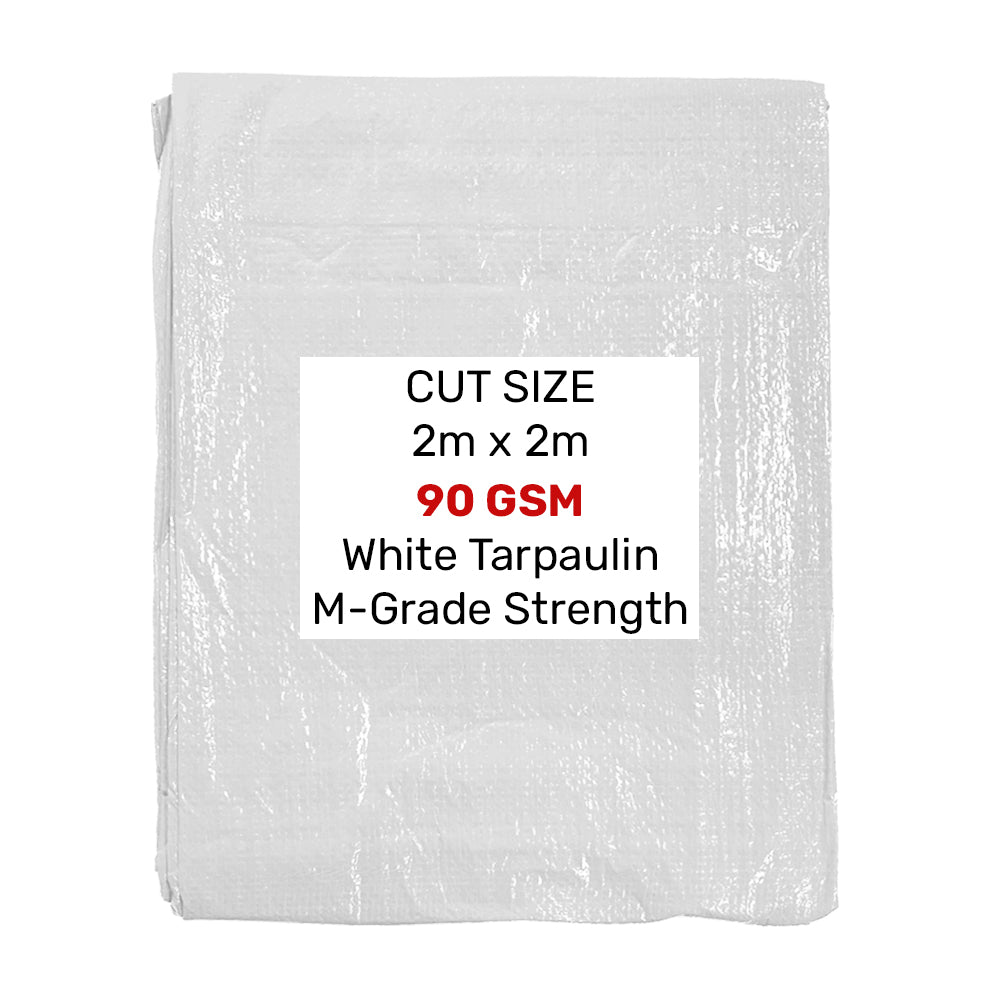X001MPSIUJ x47, MYPURECORE Heavy Duty White Tarpaulin – Durable, Waterproof & UV Resistant – Versatile Tarp Sheet for Outdoor, Garden, Camping – Large Groundsheet for Pergolas, Sheds, Weather Protection (2m x 2m)