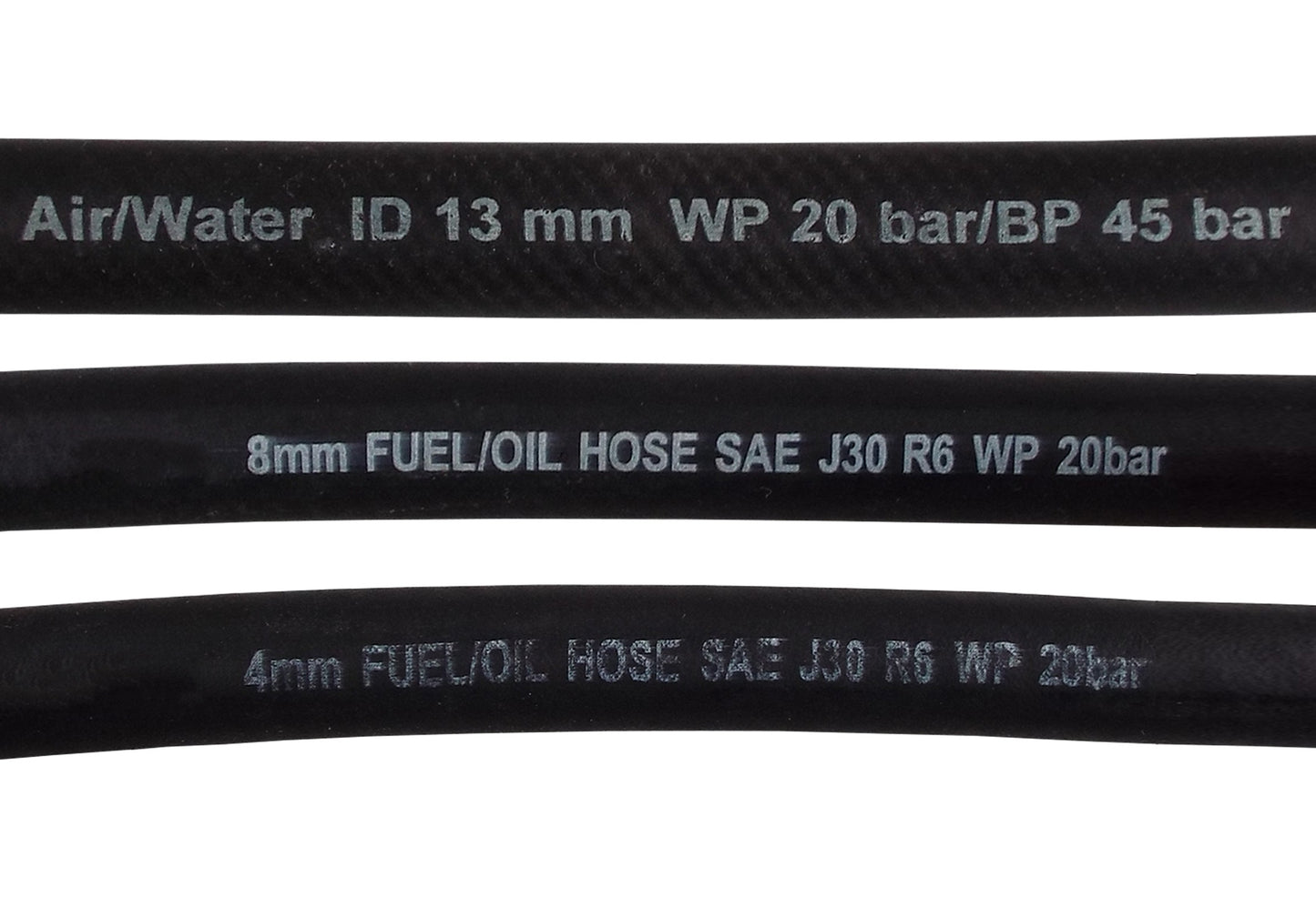 Rubber 12.7mm Braided Fuel, Oil Hose SAE J30 R6
