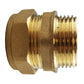 Brass Compression Straight 15mm - 1/2"BSPM