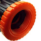 Two Way Tap Splitter Orange/Black with Valves