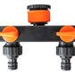 2 Way Tap Splitter PP with Valves and Snap-On Male Connectors