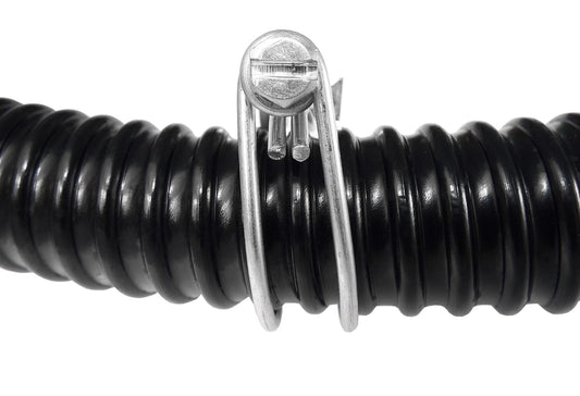 X001G7Y7GH x 45, Corrugated Flexible Hose Pond Pipe 25mm / 1"– 2-Meter with Advanced Double-Wired Hose Clips for Pond Pumps, Filters, Drainage – Corrugated Water Butt Connector Pipe - Black. Set by MYPURECORE