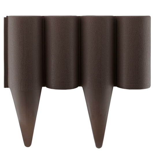 X001JJWLDN x16, Brown Lawn Edging Border – 2.5 metres / 8.2 ft long Garden Palisade Edge Border with Wood Log Effect – Fencing with Ground Stakes – Ideal for Flower Beds, Lawn, Patio, Pavement. Set by MYPURECORE
