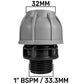IBC 2” S60X6 Cap with 32mm MDPE Straight