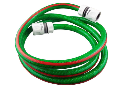 X001L03CND 42, Premium Garden Hose with 2 Hose Connectors – Green Flexible Hose for All Seasons Use – 6-Layer PVC Hose with Durable Reinforcement – 3m Pressure Hose Ideal for Watering, Gardening. Set by MYPURECORE