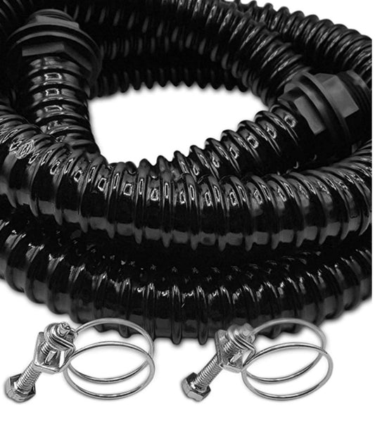 X002GMSTXX x30, Premium Corrugated Flexible Hose Pond Pipe Set 32mm / 1.25"– 2-meter with 2 Double-Wired Hose Clips and 2 Heavy Duty