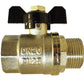 Brass Nickel-Plated Butterfly Valve 1" BSPM-F