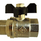 Brass Nickel-Plated Butterfly Valve 1/2" BSPM-F