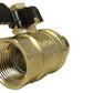Brass Nickel-Plated Butterfly Valve 1/2" BSPM-F