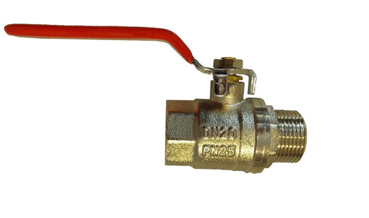Brass Nickel-Plated Lever Valve 1/2" BSPM-F