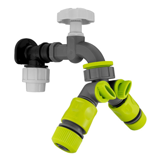 Wall Flange Kit 20mm MDPE - PP Bib Tap with Tap Splitter & Connectors