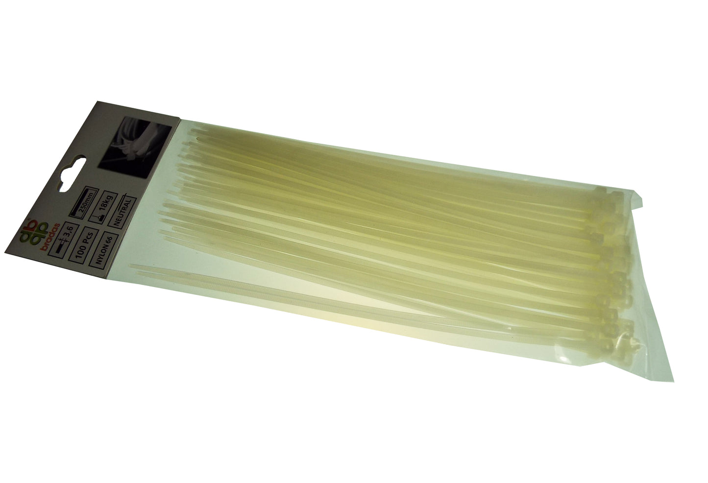 100 Cable Ties (8.8mm x 400mm) Neutral